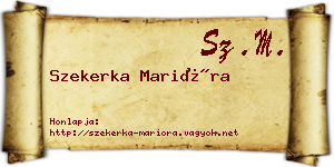 Szekerka Marióra névjegykártya